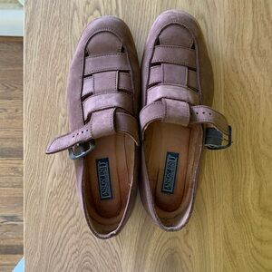 Vintage Lands End made in Spain suede fisherman sandals GUC size 7